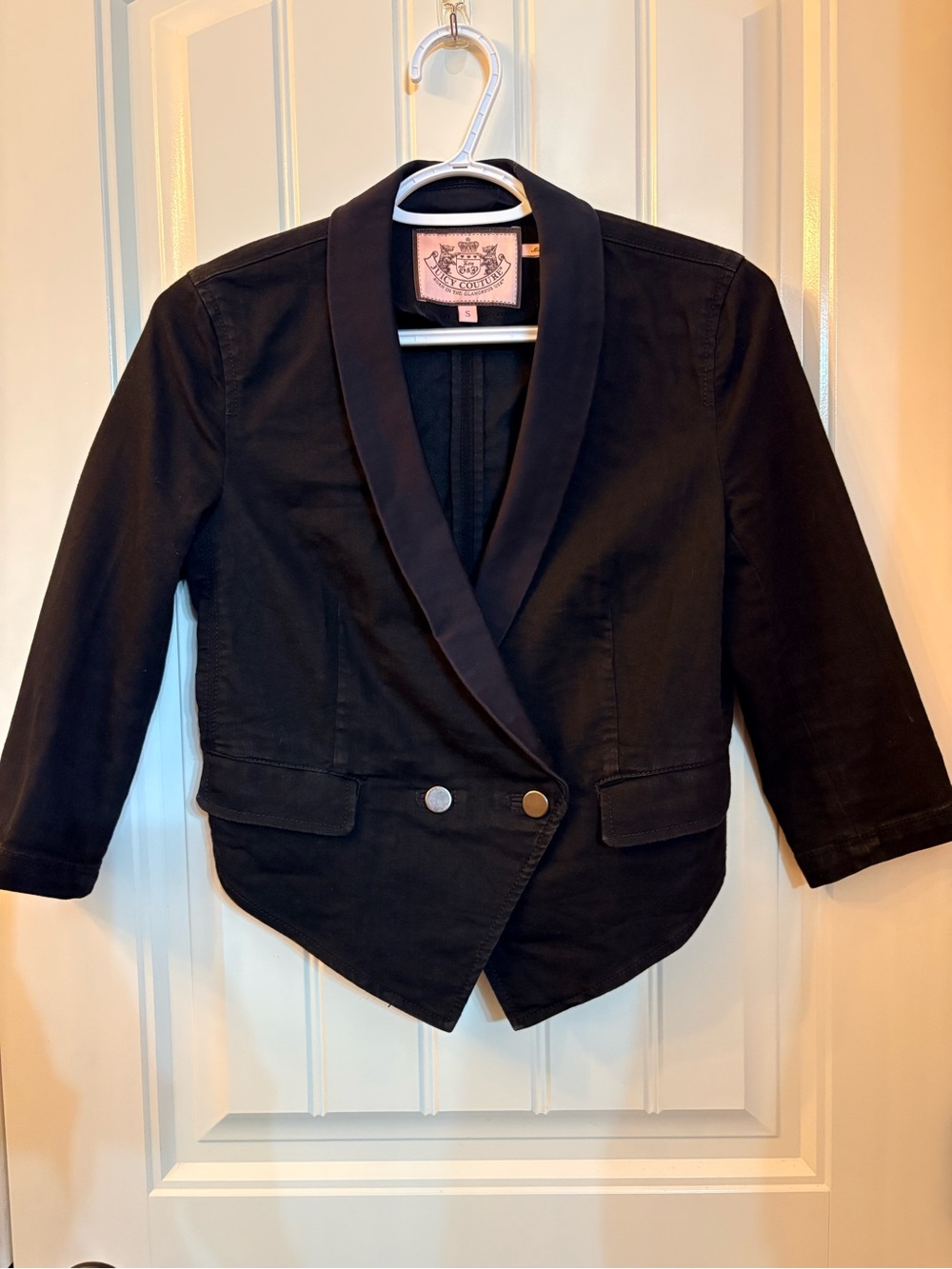 Juicy Couture Black Cropped Blazer Y2K vintage size small